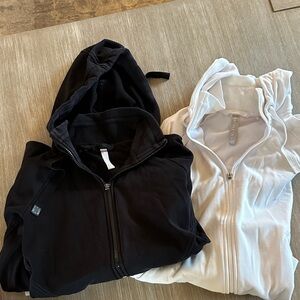 Athleta Black and White Zip-Up Hoodies